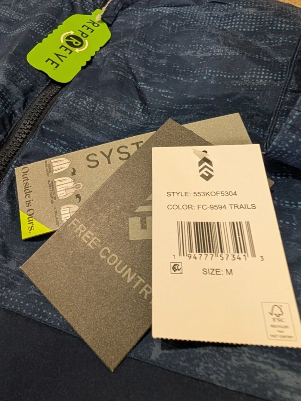 NWT 3 in 1 jacket winter wind and water resistant blue size medium